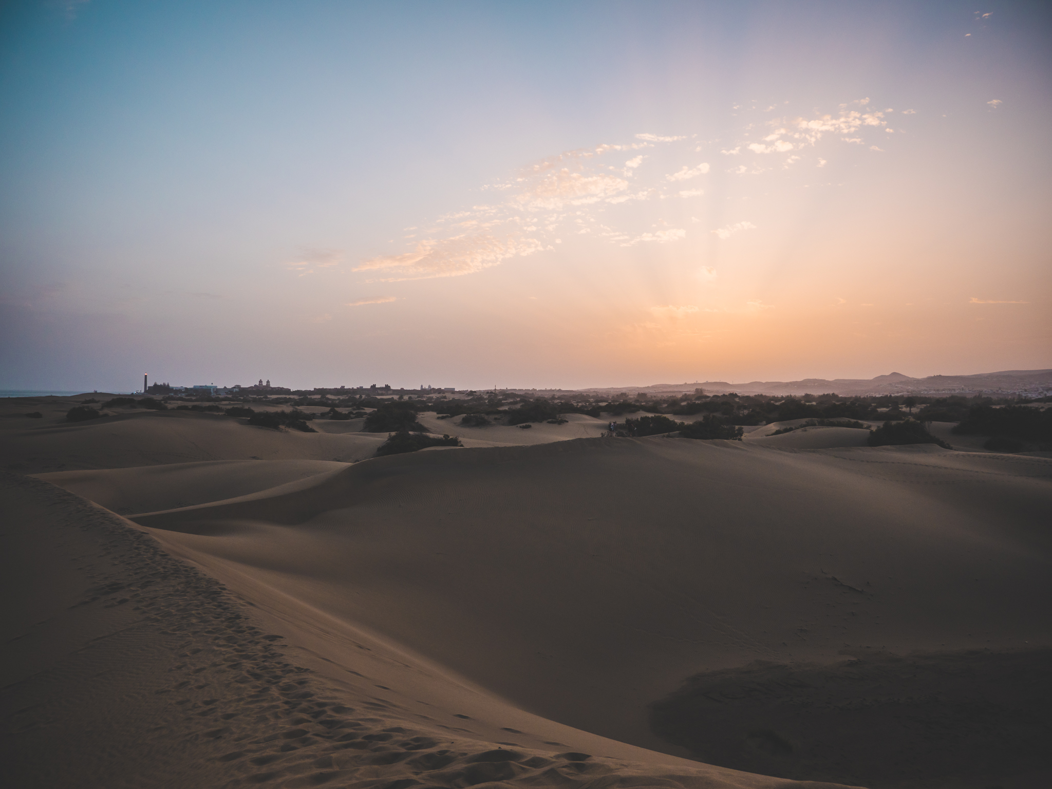Les dunes de Maspalomas en fin de journée