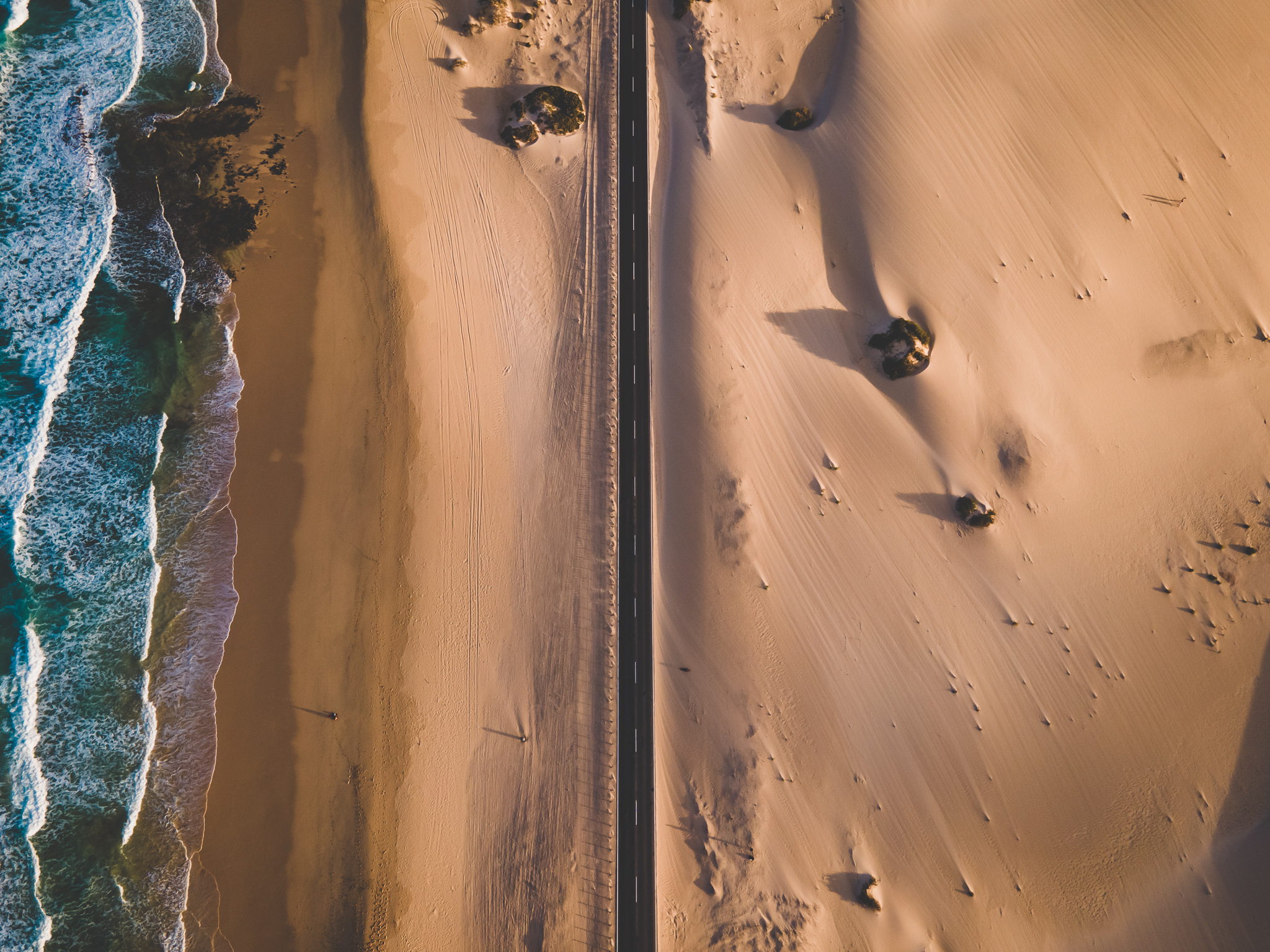 Vue en hauteur des dunes de corralejo