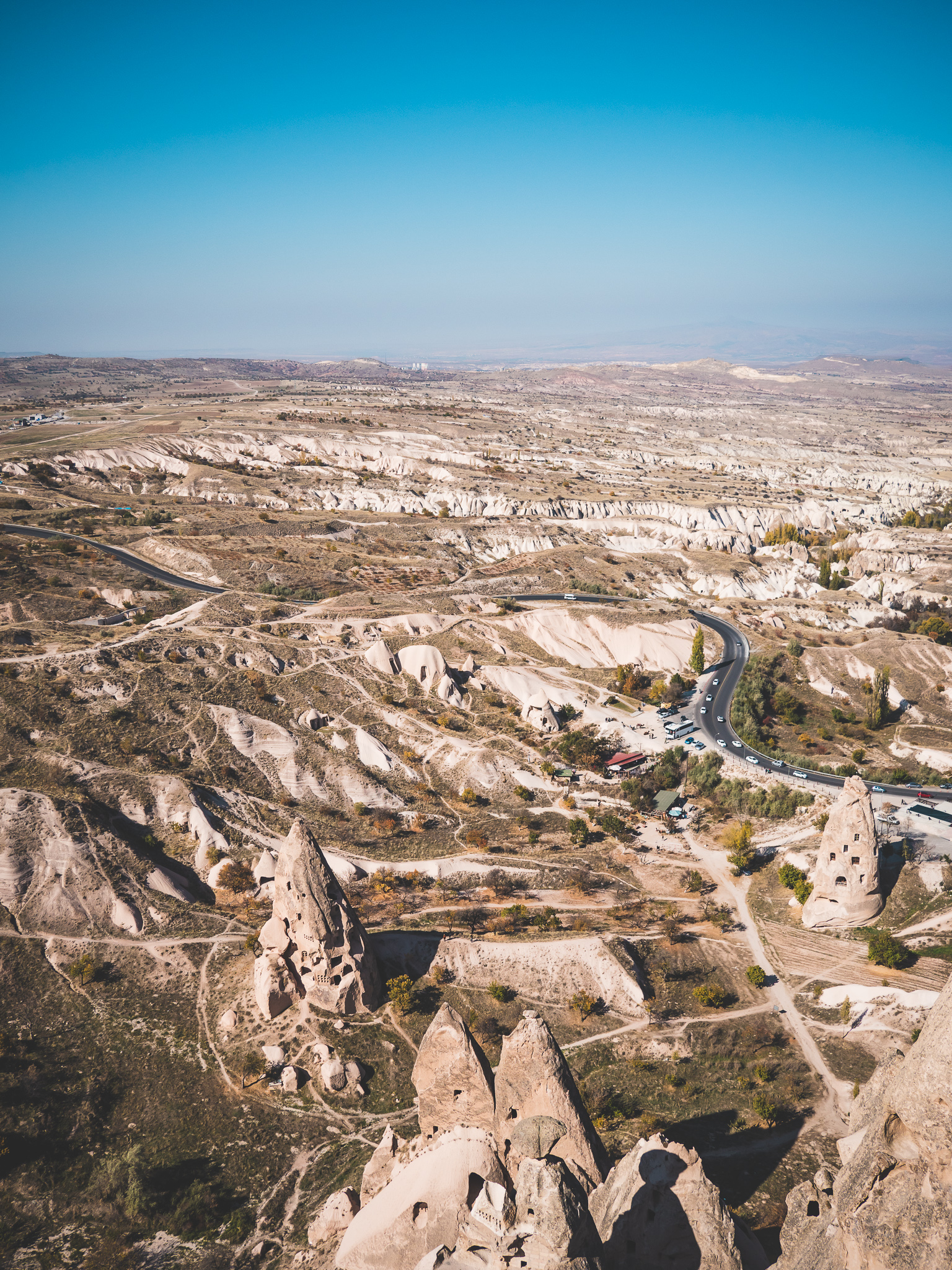 visiter la cappadoce avec vue depuis le chateau d'Uçhisar